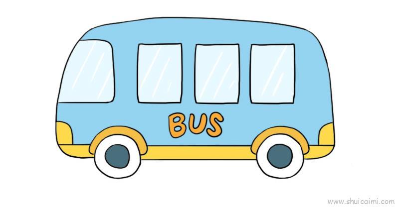 公交车儿童画怎么画公交车简笔画步骤