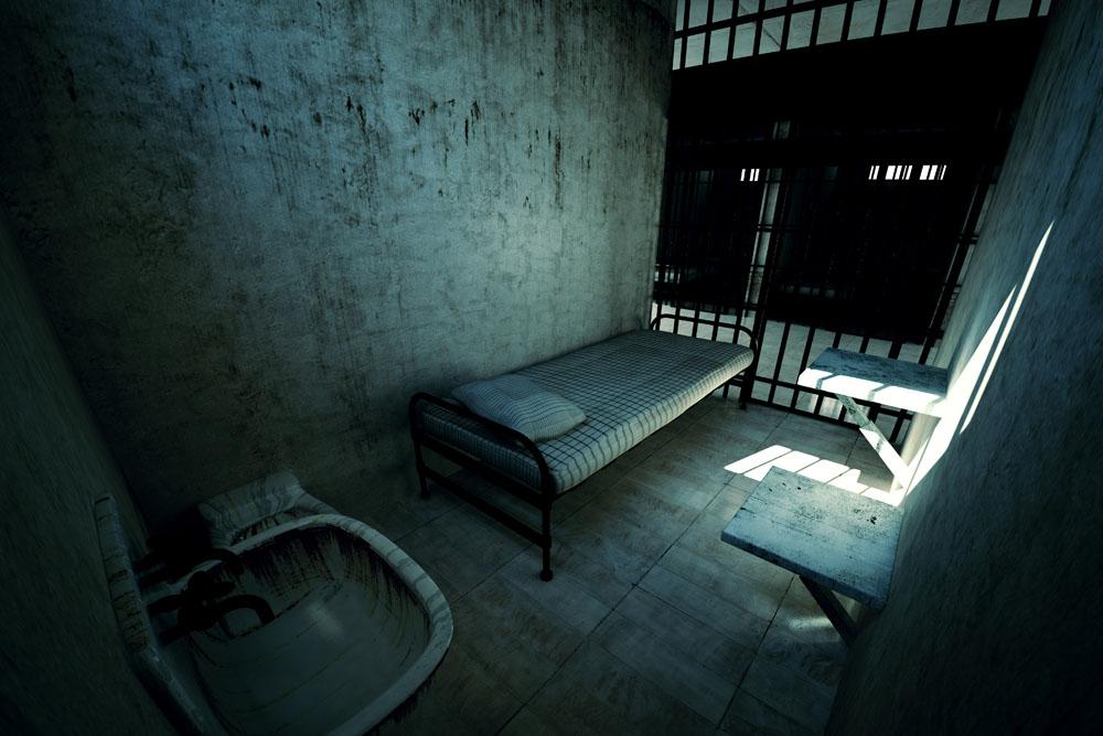 恐怖的监狱牢房高清图片