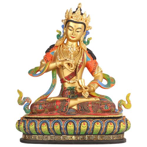 密宗佛像纯铜彩绘金刚萨埵藏传佛教普贤王菩萨菩萨摆件