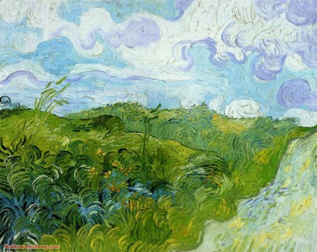 《绿色麦田/1890》文森特·梵高 | 奥维尔时期作品欣赏_世界名画鉴赏