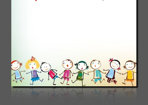 可爱卡通小孩幼儿园信纸海报背景设计