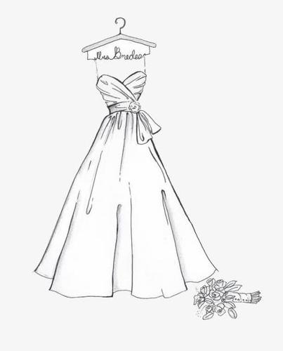 竖屏简笔画 手绘 线稿 10241612 竖版 竖屏最漂亮的婚纱裙怎么画 动漫
