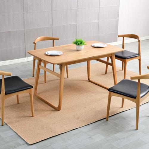 北欧全实木餐桌家用饭桌餐桌椅组合现代简约小户型日式白蜡木家具