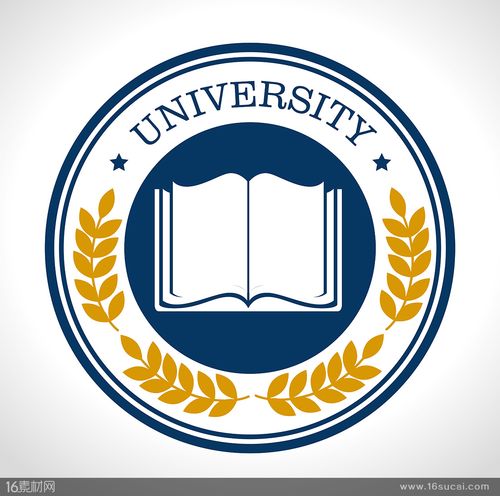 圆形蓝色边框大学logo矢量素材