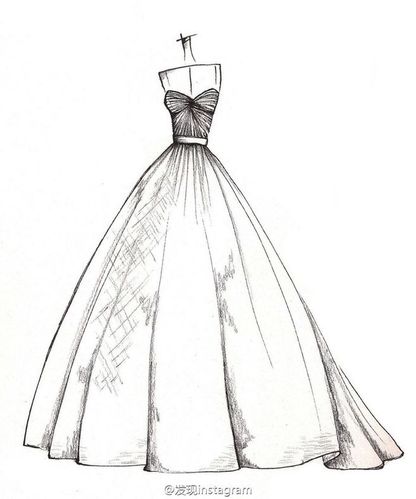 【简单黑白—线条的魅力】笔尖时尚 手绘插画 素材 时装周 婚纱手绘