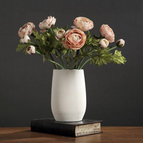 现代家居装饰品摆件欧式创意客厅餐桌陶瓷插花北欧花瓶白色干花器