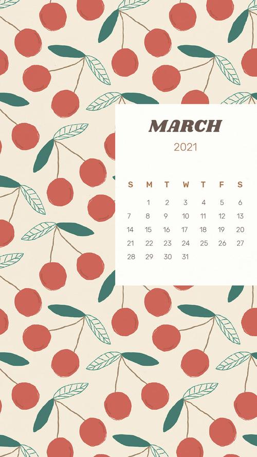 日历2021年3月可打印psd模板图片,2021年日历,摘要日历,审美,安卓壁纸