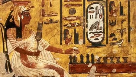 玩游戏的奈费尔提蒂女王壁画· 公元前1320-1200年