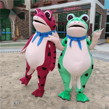 搞笑行走玩偶服人偶装青蛙人偶服充气定制扮演装人穿cos服 绿色(身体