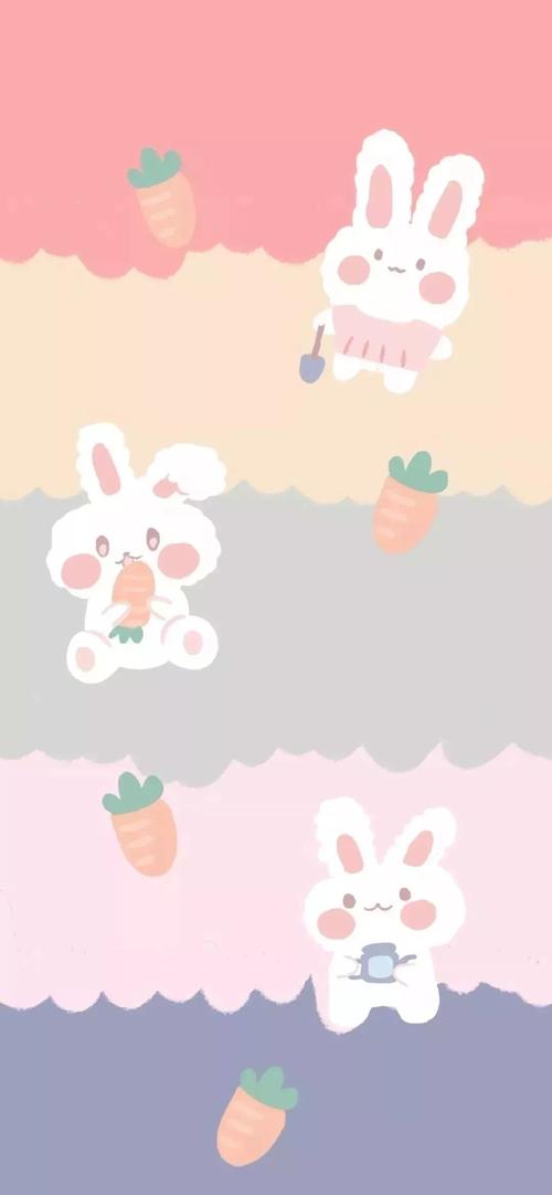 壁纸英全屏可爱兔子红萝卜
