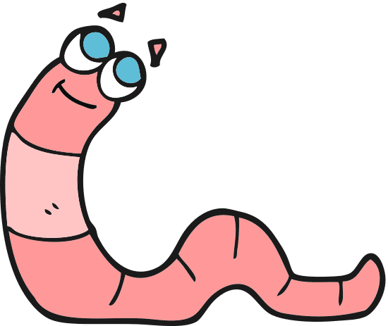 cartoon worm - 素材 - canva可画