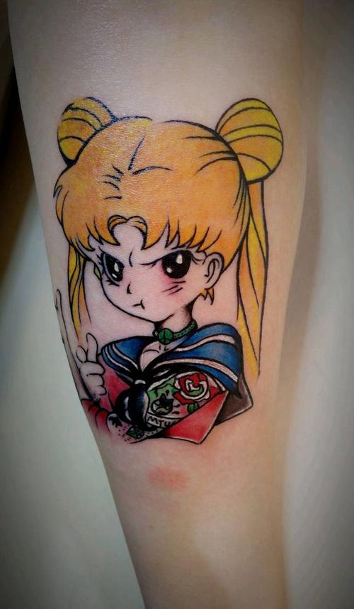 美少女战士纹身图片_手臂漫画纹身图案