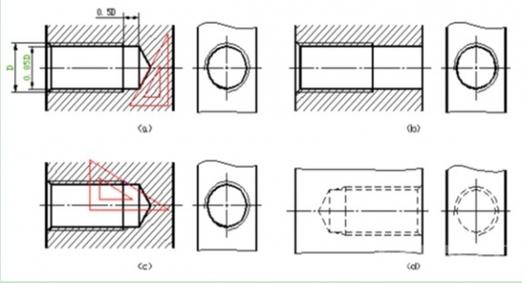 htmlcad内外螺纹画法旋合画法在剖视图中,内,外螺纹的旋合部分应按外