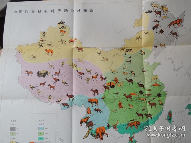 中国土壤图 中国珍贵稀有特产动物分布图