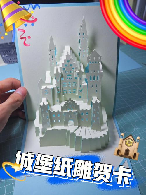 城堡立体纸雕贺卡分享教程图纸