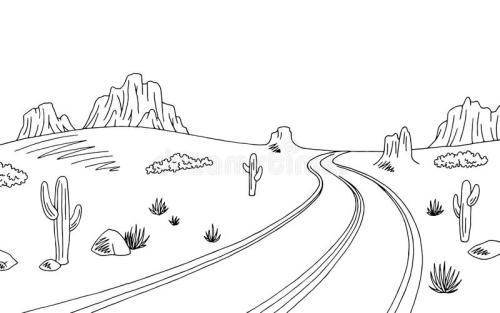2022最新沙漠简笔画 腾格里沙漠简笔画 - 水彩迷