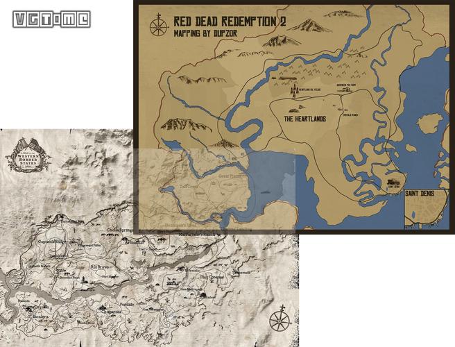 粉丝自制《荒野大镖客2》地图,与一代地图对比展现全景