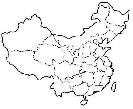 空白的中国政区图,可以进行对中国的行政区划的填图练习