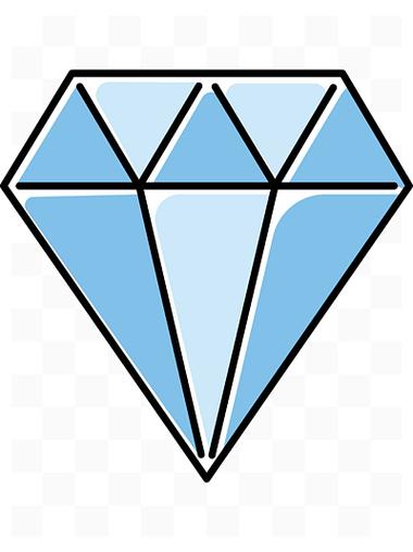 钻石颜色图标平板晶体装饰辉煌珠宝元素蓝色宝石,宝石多边形的几何