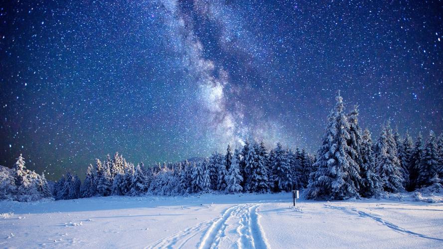 银河系冬季天空星星壁纸