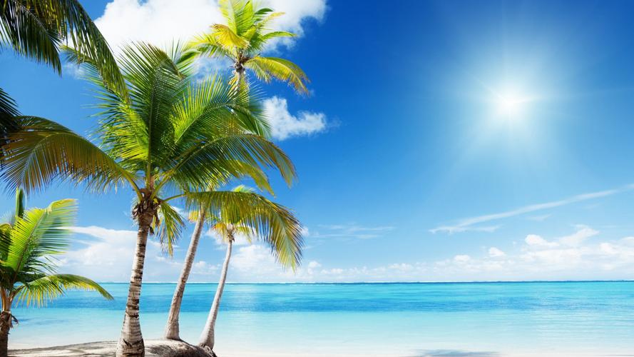 热带海滩天堂阳光-夏季风光高清壁纸