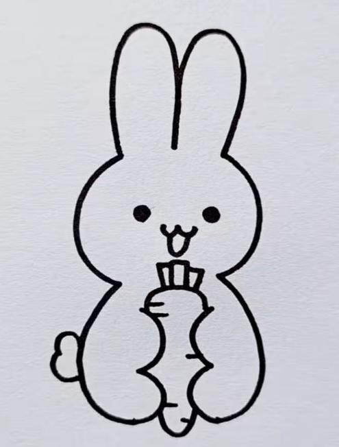 数字3简笔画小兔子