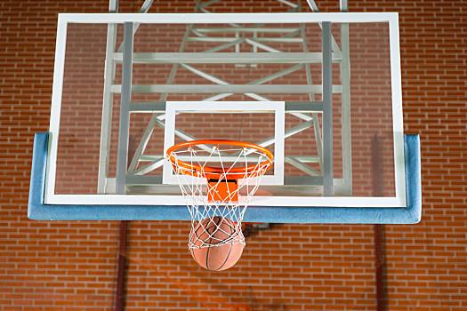 篮球,通过,球门柱,篮筐,正面,透明,篮板,室内,球场