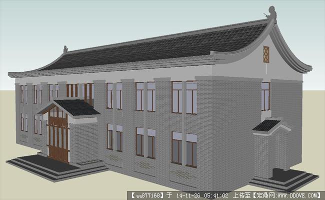 新中式村委会办公楼精品sketchup设计模型