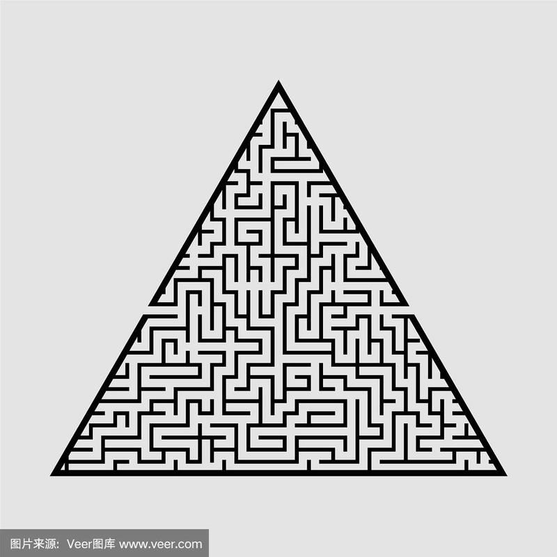 复杂的大型三角形迷宫游戏