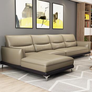 俪莎公馆 沙发 意式真皮实木沙发 客厅现代北欧转角沙发家具 组合沙发