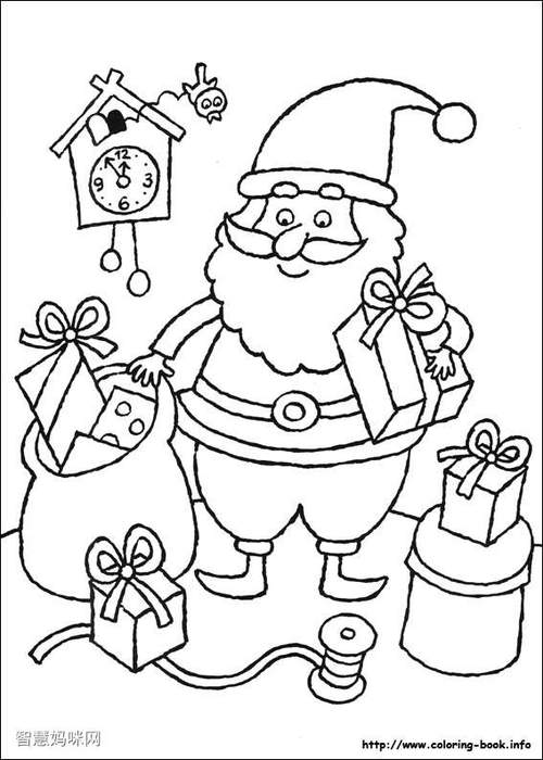 圣诞老人送礼物简笔画图片8
