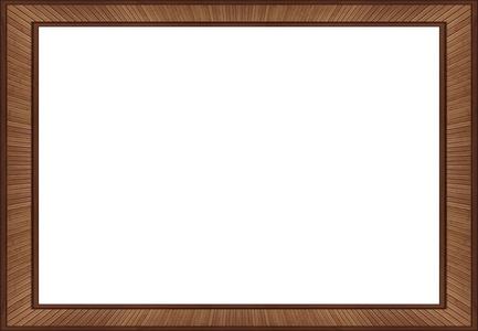 白色矩形框隔离在白色棕色胡桃木框架元素背景上.照片
