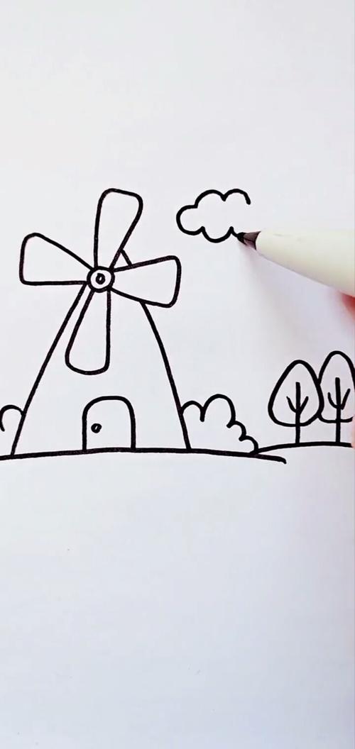 简笔画这样画小风车超级简单你学会了吗
