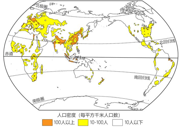 数量及人口自然增长率图(图左)"和"世界人口密度分布图(图右)"材料一