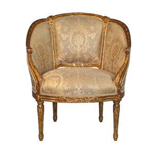 jansen进口家具欧美式古典实木雕花法式路易十六风格单人休闲椅子