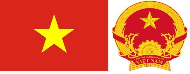 北越国旗国徽南越国旗国徽统一后越南地图