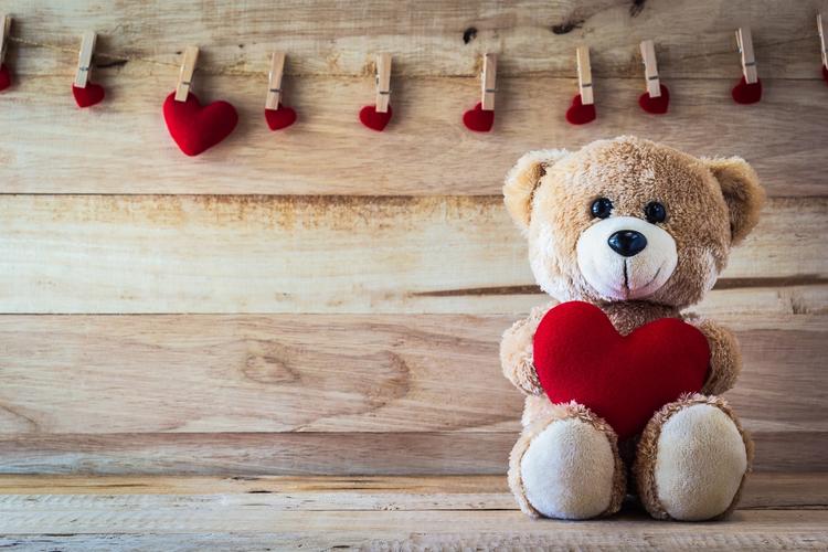 爱心爱情的浪漫甜蜜玩具熊4k壁纸图片
