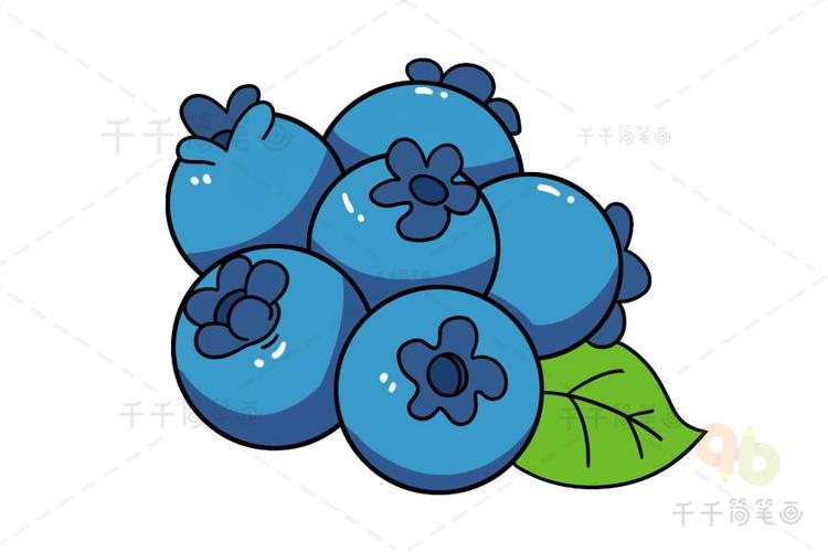 可爱卡通小蓝莓简笔画