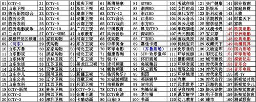 2013年临沂市数字电视节目单