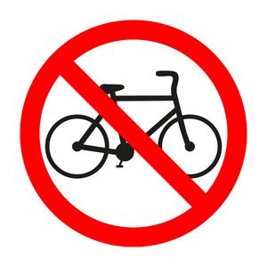 骑自行车旅行是禁止交通标志图标数字蓝色自行车图标在禁止红色圆圈