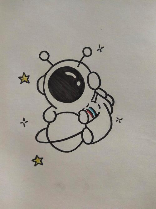 宇航员简笔画儿童画步骤,太空宇航员卡通q版简笔画-万网时代
