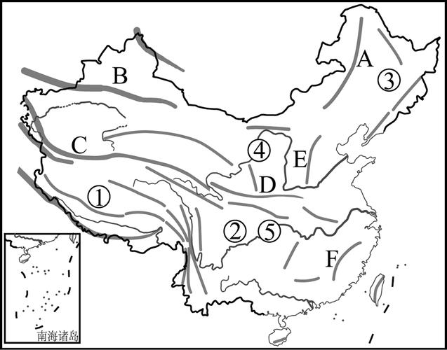 读中国地形图,回答下列问题.(11分)