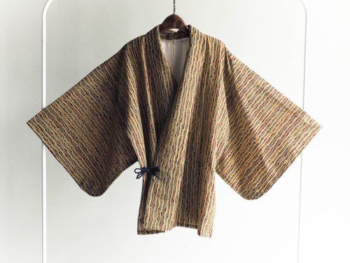 河水山 - 浮水波光烟火祭典 羽织 日本古董和服外套 古着