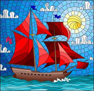 大海与小船图片-大海与小船素材-大海与小船插画-摄图新视界