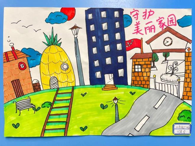 我心中的美丽家园蓝田县北关小学秦岭生态环境绘画作品展