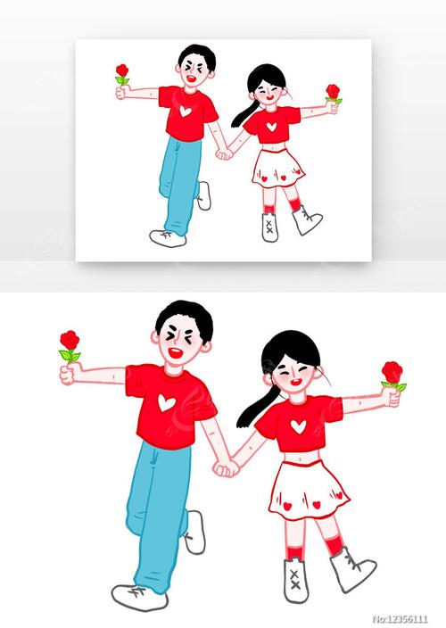 卡通手绘情人节相爱情侣素材_520情人节图片_5月图片_第3张_红动中国