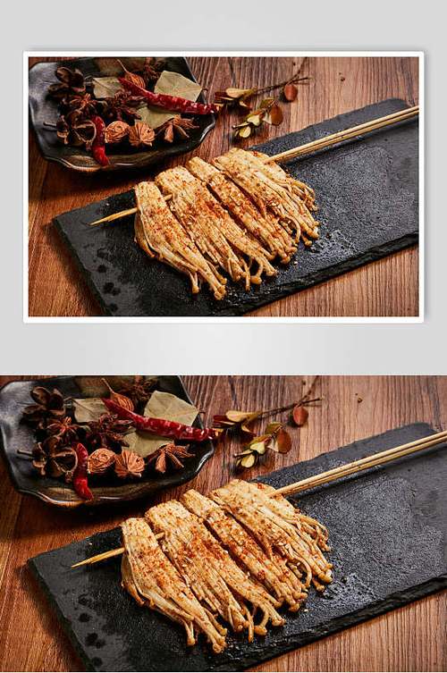 串烤金针菇烧烤图片