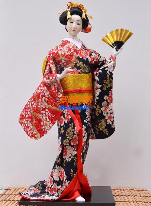 罗诗玛诺礼品艺日本人偶娃娃娟人和服娃娃日式桌面摆件家居礼品22寸