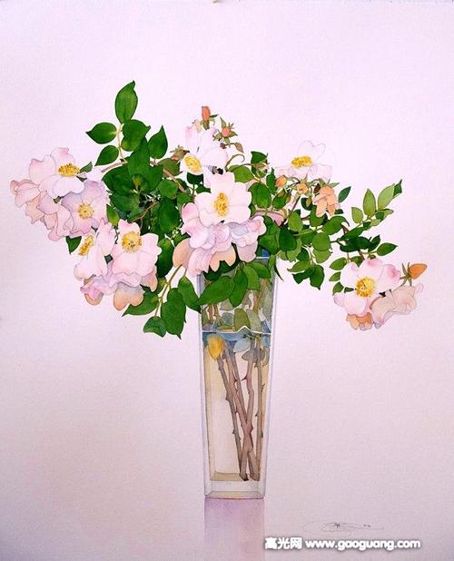 花卉水彩画作品欣赏,唯美的水彩画花卉图片集