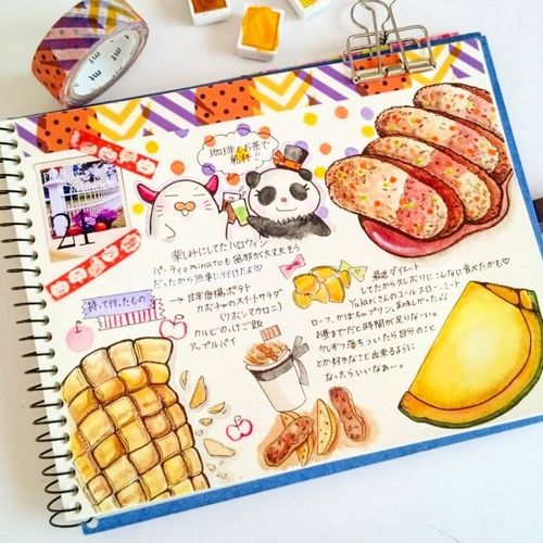 可爱的美食手帐:来自日本插画师 ponta 绘画作品